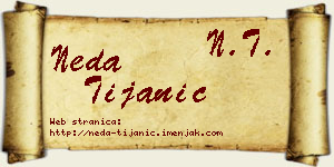 Neda Tijanić vizit kartica